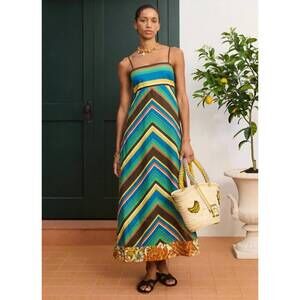 alemais elisabetta ruffle midi dress Alemais Elisabetta Ruffle Midi Dress Green Size 8